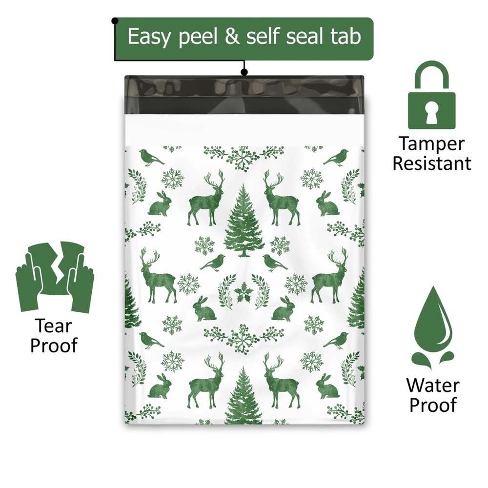 4 LEFT🦌10 Winter DEER poly Mailers Large 12 x 15 inch - Picture 3 of 4
